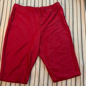 Red biker shorts